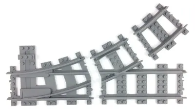 Obrázok produktu pre Trixbrix Ľavá výhybka R40, modulárna – koľajnice pre LEGO® City vláčiky, príslušenstvo kompatibilné so stavebnicami