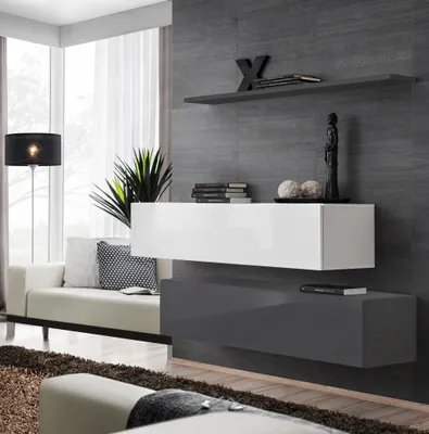 Image de Ensemble d’armoires RIONATA 2 – blanc / graphite