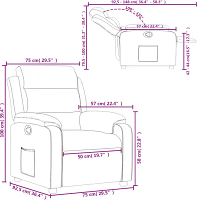 Zdjęcie produktu dla vidaXL Fotel Relax kremowy materiał