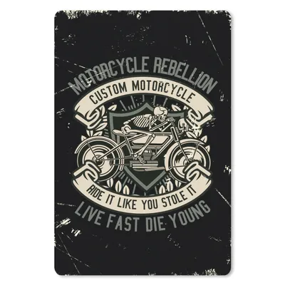 Produktbild von MuchoWow® Mauspad Mousepad Motorrad - Skelett - Retro - Zitat 18x27 cm - Mousepads - Maus Mat - Pad - Mausunterlage