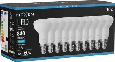 Zdjęcie produktu dla Mexen Nova 10x żarówka LED E14, R50, 8W, Zimna - 6500K, 840 lm - L103-E14-0865-01x10