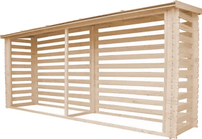 Produktbild von Holz Brennholzregal – 6,7 m3  – B112xL458xH199 cm - TIMBELA M203