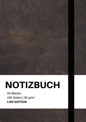 Produktbild von Notizbuch A5 blanko - 100 Seiten 90g/m² - Soft Cover Schwarz -Papier