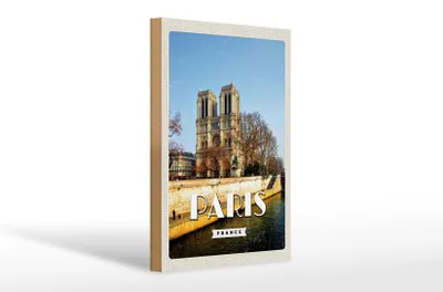 Produktbild von Holzschild Reise 20x30cm Paris Frankreich Notre-Dame Reise