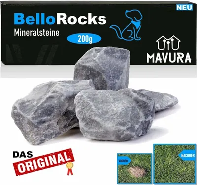 Produktbild von BelloRocks Natur-Steine Mineralsteine gegen Urinflecken auf Rasen, Hunde Katzen Dog Steine Urin Grasverbrennungen Rocks [200 Gramm]