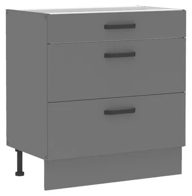 Produktbild von Küche NESSA Unterschrank 80 cm Anthrazit Küchenzeile Küchenblock Einbauküche