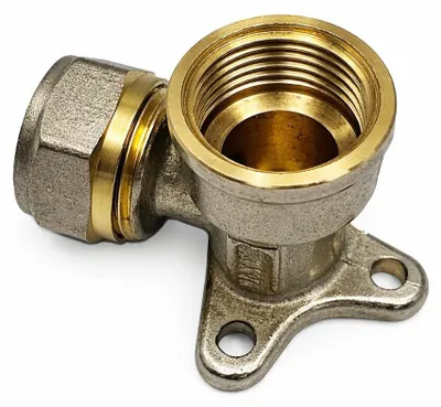 Wandwinkel mit Klemmring 16 mm x 1/2" IG, Messing, 1 St.