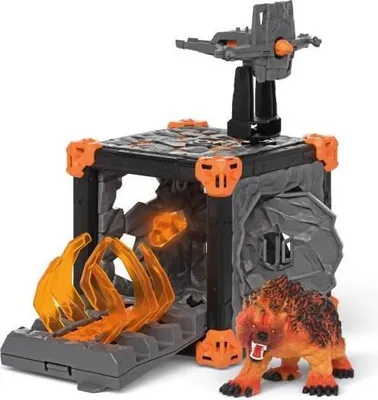 Produktbild von Schleich Eldrador Creatures BattleCave Lavabär Spielset, mit Armbrust und beweglichem Arm, 42732