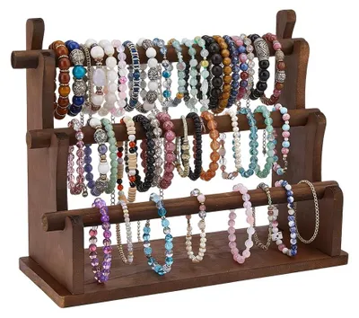 Holz Armbandhalter 3-stufig, Organizer 33x12,5x26 cm