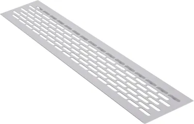 Produktbild von Aluminium Stegblech 80x480mm Silber versetzte Lochung Lüftungsgitter Heizungsdeckel