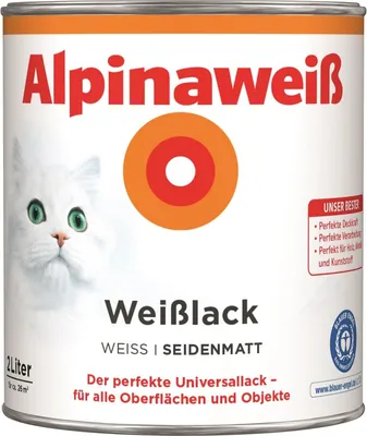 Produktbild von Alpina Weißlack seidenmatt alpinaweiß 2 l
