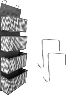 Zdjęcie produktu dla Półka wisząca Navaris Organizer wiszący z 4 przegrodami - wiszący system przechowywania - bez montażu i wiercenia - do każdych zwykłych drzwi