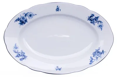 Produktbild von Thun, 1794, ovale Schale, Porzellan, mit blauen Rosen, 32 cm, Thun