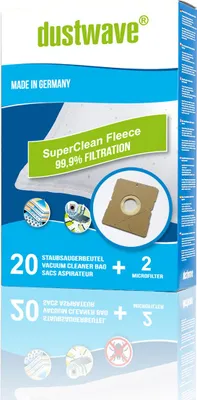 Produktbild von Megapack - 20 Staubfilterbeutel | Filtertüten passend für Adix - DIV 380 / DIV380 Staubsauger - dustwave® Markenstaubbeutel/ Germany + inkl. Microfilter