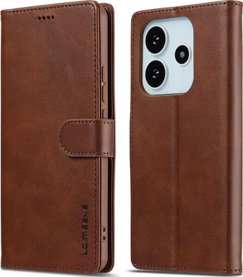 Produktbild von Hülle für Xiaomi Redmi Note 14 4G, Klapphüllen Brieftasche Leder Magnetverschluss Ständer Schutzhülle Braun