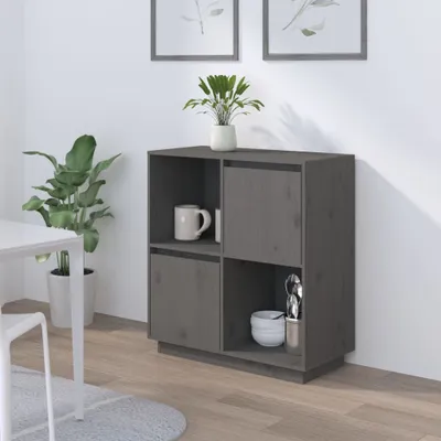 Produktbild von vidaXL Sideboard Grau 74x35x80 cm Massivholz Kiefer