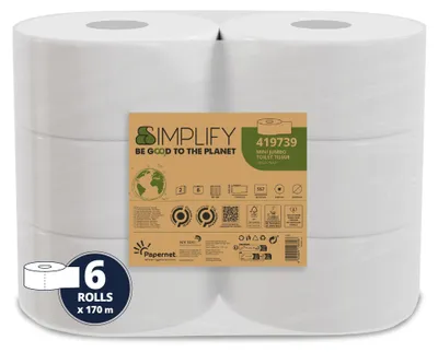 Obrázek produktu pro Papernet 419739, 557 listy, Bílá, 15 g/m², 170 m, 30,5 cm, 20 cm