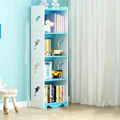 Produktbild von 360Home Regal Kinderbuchregal einfaches Bücherregal blau Klein 5 Ebenen