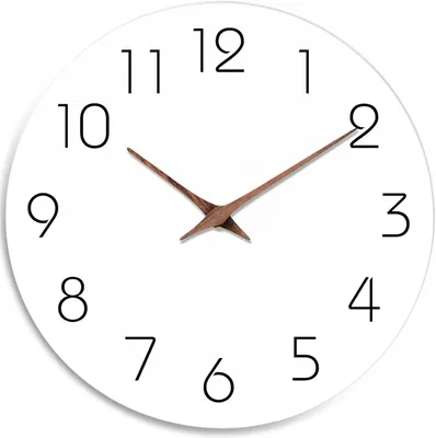 Obrázok produktu pre Nástenné hodiny, 20,3 cm, biele, štýlové, tiché nástenné hodiny, napájanie na batérie, jednoduché, minimalistické drevené hodiny, vhodné ako dekorácia do kuchyne alebo do domácnosti