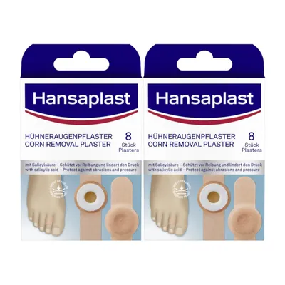 Image de Hansaplast avec acide salicylique Cors - Pansement, paquet de 2 - 2 x 8 pièces
