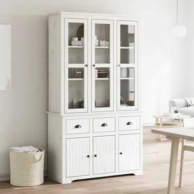 Image de vidaXL Highboard BODO blanc 115,5x43x200,5 cm Pin massif