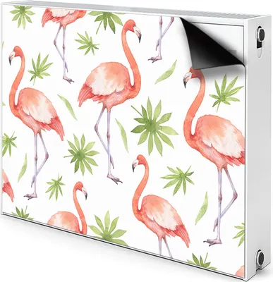 Produktbild von Magnet Heizkörper-Abdeckung Verkleidung Abdeckung Heizkörperabdeckung 100x60 cm  - Flamingos