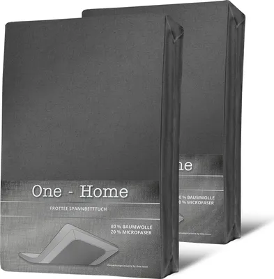 Produktbild von 2er Pack Spannbettlaken FROTTEE 90x200 cm - 100x200 cm anthrazit Spannbetttuch
