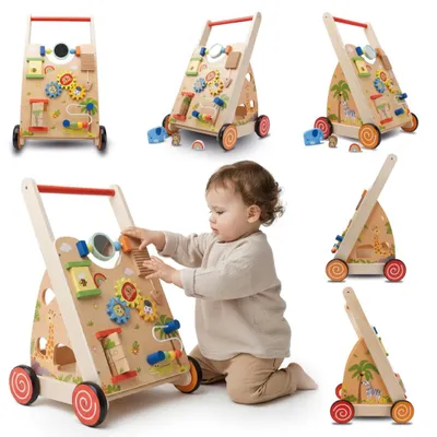 Immagine prodotto di Deambulatore da esterno in legno Impara a camminare giocando Deambulatore per bambini in legno XXL