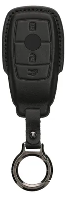 Produktbild von kwmobile Schlüsselhülle für Mercedes-Benz Smart Key (Keyless) Hülle Leder - Autoschlüssel Schlüssel Hülle - Schlüsselcover Schlüsselschutz in Schwarz