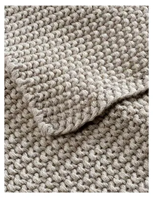 Produktbild von Kuscheldecke aus 100% Baumwolle für Erwachsene, GOTS , Sand Melange, 150 x 200 cm