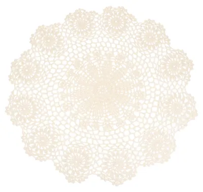 Gehäkeltes Platzset 40 cm Schneeflocke beige