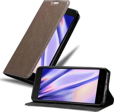 Obrázok produktu pre Cadorabo puzdro pre Xiaomi RedMi 5A ochranný kryt v hnedej farbe puzdro na mobilný telefón kryt magnetické zatváranie