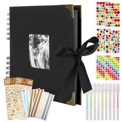 DIY Fotoalbum 80 Seiten Schwarz 29x21,5 cm Scrapbook