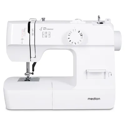 Produktbild von MEDION Nähmaschine SM70 (70 Watt, 12 verschiedene Stichmuster, LED Nählicht, einstellbare Stichlänge, Rückwärtstaste, Fadenschneider, MD11179)