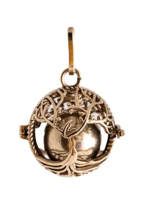 Produktbild von Symbolschmuck - Yggdrasil Kugel Gold mit Klangkugel