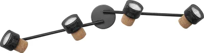 Zdjęcie produktu dla LEDVANCE DECOR SPOT CORK, 4 x 3,4W, 920lm, czarny, reflektor, regulowane głowice, uniwersalny, reflektor wewnętrzny, wymienne lampy LED, ściemnialna, ciepła biała barwa światła, GU10