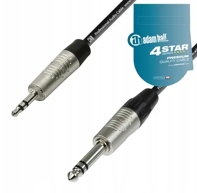 Image de Adam Hall Cables 4 STAR BVW 0150 - Câble audio REAN © jack stéréo 3,5 mm vers jack stéréo 6,3 mm 1,5 m