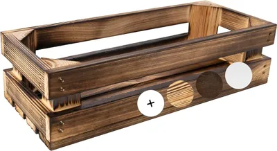 Obrázek produktu pro Creative Deco Dřevěná Opálená Truhla | 34 x 14 x 9 cm | Dřevěná Vintage Krabička | Ideální na Dárek, DIY Dekoraci | Dokumenty, Hračky, Nářadí