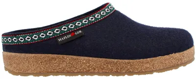 Produktbild von Haflinger Grizzly Franzl Uni Filz-Pantoffel Mittelblau, 711001-70