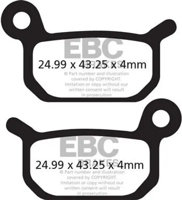 Image de CFA325R - Plaquettes de frein vélo (performance organique) EBC Brakes