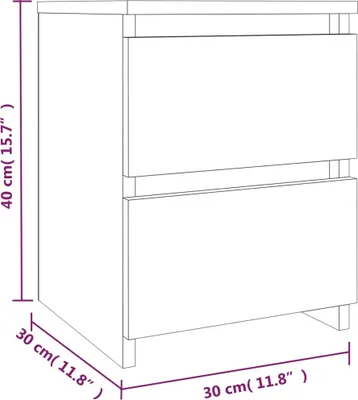 Image de Tables de nuit 2 pcs. Gris Sonoma 30×30×40 cm Bois composite
