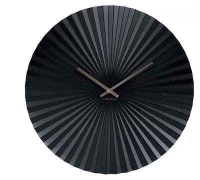 Wanduhr Sensu, Stahl Schwarz, Ø40 cm, analog, batteriebetrieben