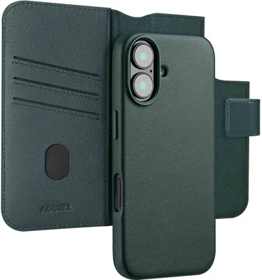 Produktbild von Accezz 2-in-1 Klapphülle aus Leder mit MagSafe iPhone 16 - Cedar Green