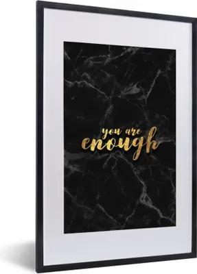 Produktbild von MuchoWow® Gerahmtes Poster Zitate - Sprichwörter - Gold - Marmor 40x60 cm - Poster mit Schwarzem Bilderrahmen Wandposter Rahmen Foto Bilder - Poster in Rahmen