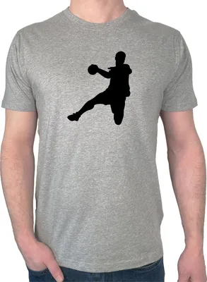 Produktbild von Huuraa Herren T-Shirt Handball Silhouette 3XL Sport Grey  Baumwolle Fairtrade Herrenshirt Geschenkidee