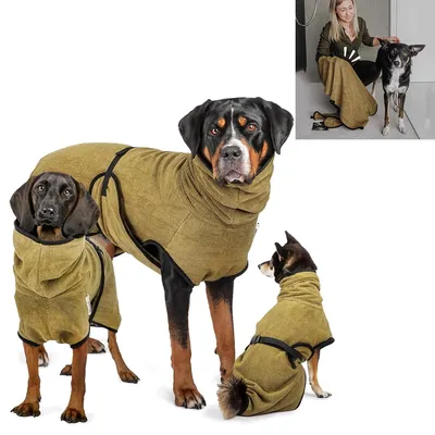 Produktbild von Hundemäntel,Hundebademantel aus Baumwolle, Saugstarker Haustiermantel Bademantel, Kuscheliger Hundebademantel für große Hunde,55cm,Hunde Katzen alle