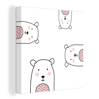 Obrázek produktu pro OneMillionCanvasses® Malba na plátně Nástěnná malba na plátně - Medvědi - Děti - Rodina - 20x20cm
