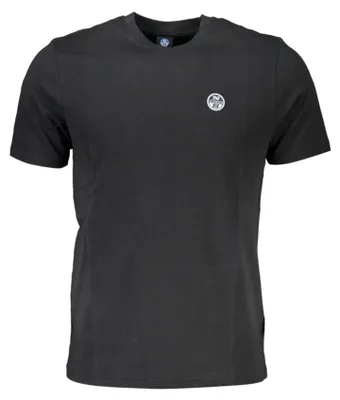 Produktbild von Schwarzes Herren Kurzarm-T-Shirt mit Rundhals und Logo-Applikation
