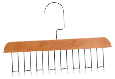 Produktbild von Platzsparender Kleiderbügel aus Holz mit 8 Haken für die Aufbewahrung im Kleiderschrank