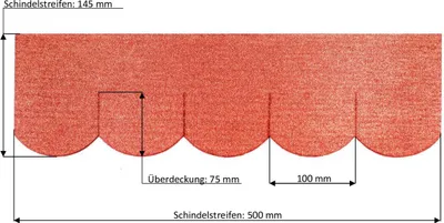 Produktbild von 1 Set Dachschindeln Biberschwanz (100 mm) rot